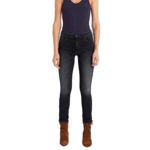 MOTHER Denim women High Waisted Looker Ankle Fray in Last Call dark wash size 24
